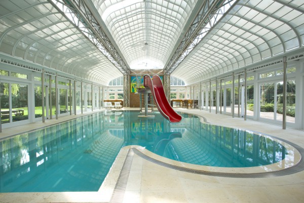 The spectacular pool at 160 Ox Pasture Road, Southampton.