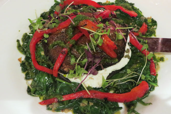 Roasted Portobello mushrooms layered with housemade ricotta at Tweed's. Photo credit: Stacy Dermont