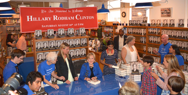 Hillary Clinton signs Hard Choices at BookHampton in East Hampton on August 16, 2014. Photo credit: Brendan J. O'Reilly