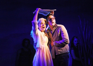 Emily Behny and Harley Jay (as Janet and Brad) in The Rocky Horror Show. Photo: Jeff Bellante