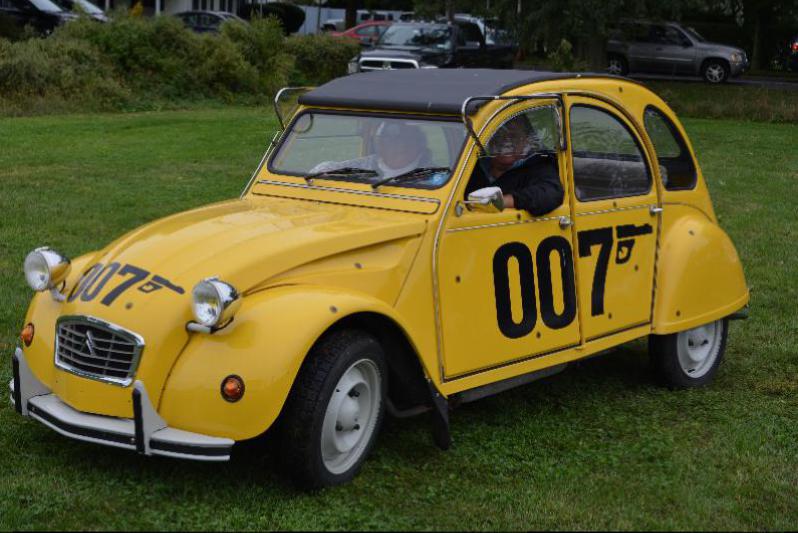 A special edition 1983 James Bond 007 Citroen 2CV made following the release of "Your Eyes Only." Owned by Kirk and Marcella "Moneypenny" Weiss at the Bridgehampton Road Rally and Tour d'Hamptons