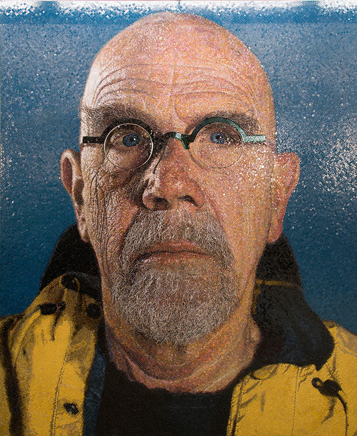 Chuck Close self-portrait at 86th Street station, 2nd Avenue Line