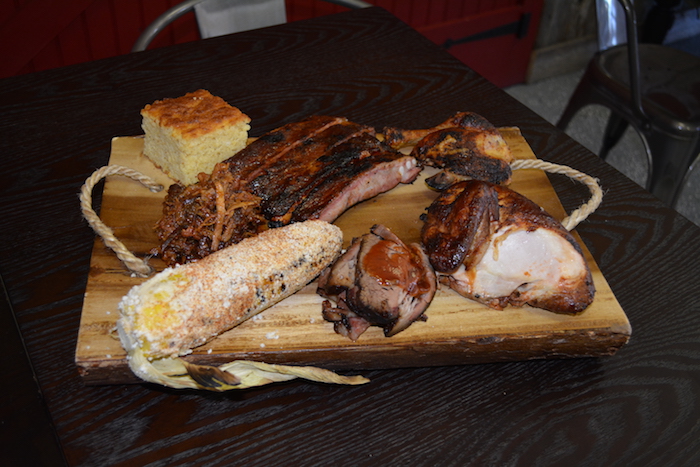 Meats, corn and more from Smokin' Wolf.