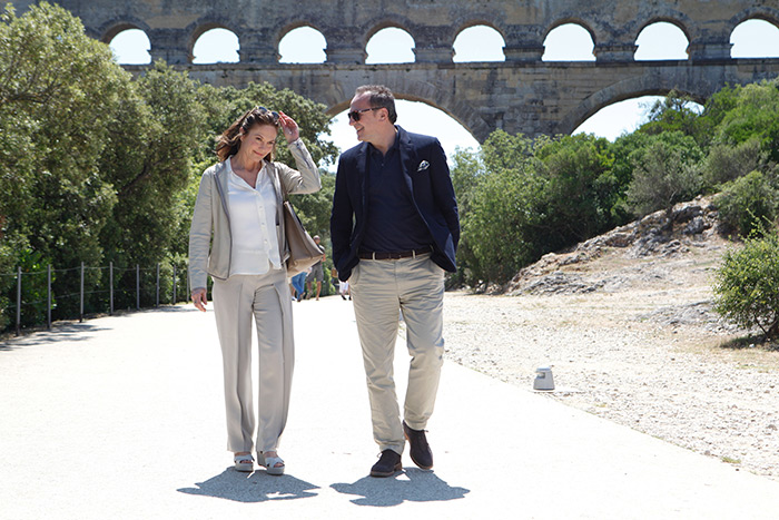 Diane Lane and Arnaud Viard as Jacques Clement in "Paris Can Wait"