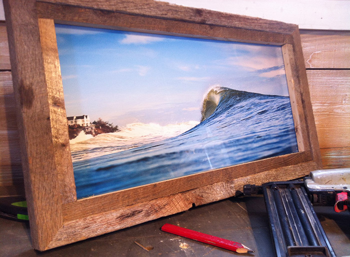 Reclaimed wood picture frame