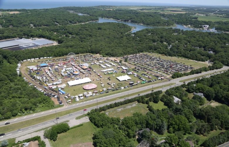 An aerial view of the Mattituck Lions Strawberry Festival.