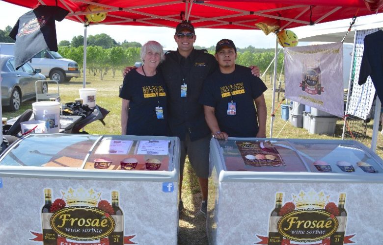 Louise Stacey, Neil Koenig and Salvador Travico of Frosae, wine sorbae.