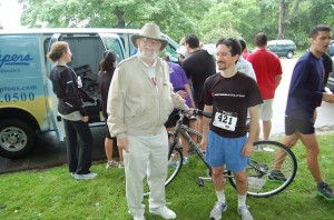 Dan with winner of bike Carl Wittenberg