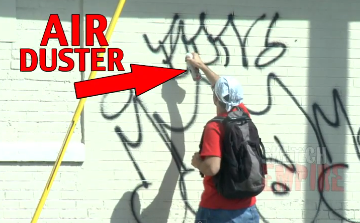 Compressed Air Graffiti Spray Paint Prank on Police video still