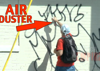 Compressed Air Graffiti Spray Paint Prank on Police video still