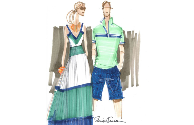Preview sketches of Michelle Smith's Hamptons-chic line for Banana Republic