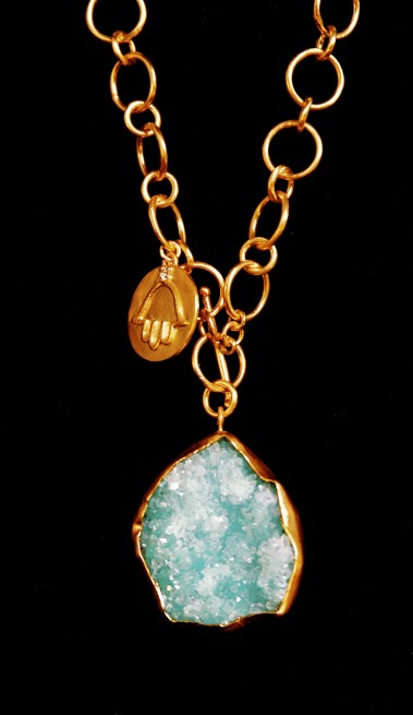 amy zerner Drusy 2 Blue Hamsa Drusy jewelry by Amy Zerner