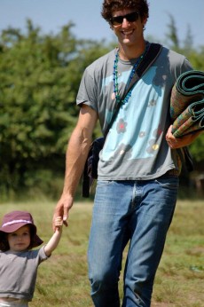 Joshua Levine and daughter Willa at Quail Hill Farm.
