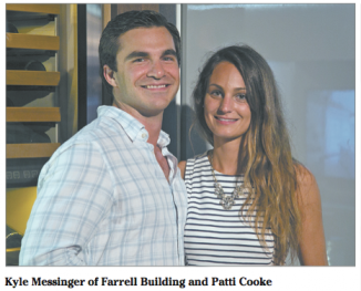 Kyle Messinger of Farrell Building and Patti Cooke
