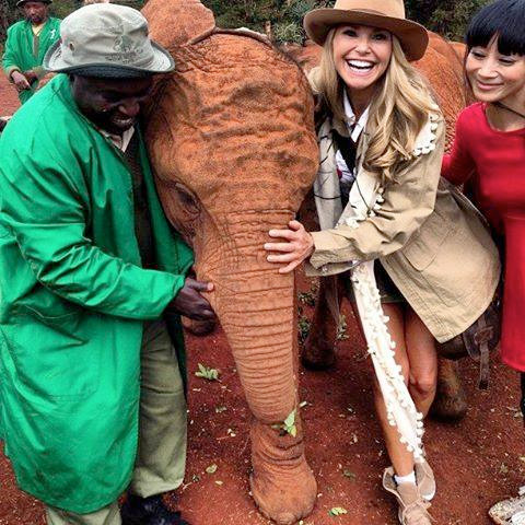 Christie Brinkley Elephant Kenya