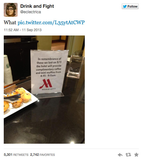 Marriott 911 tweet