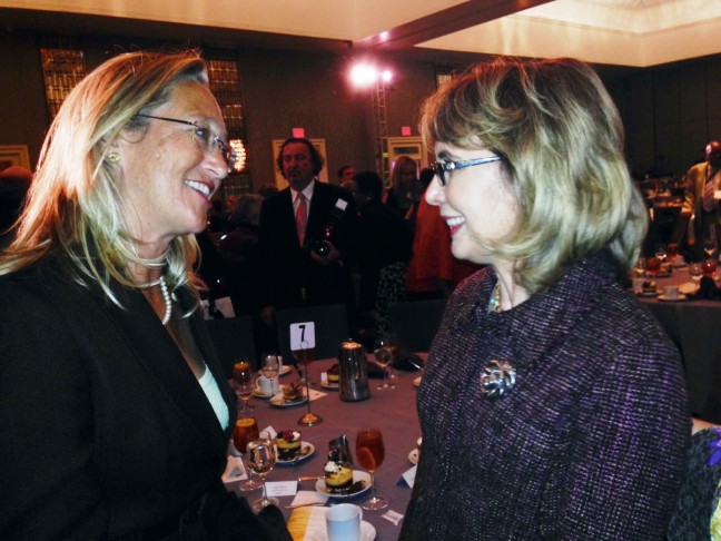Southampton Town Councilwomen Bridget Fleming and former U.S. Representative Gabby Giffords of Arizona.