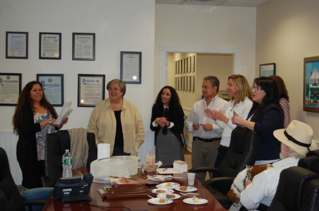 The winner of the apple bake-off are announced.