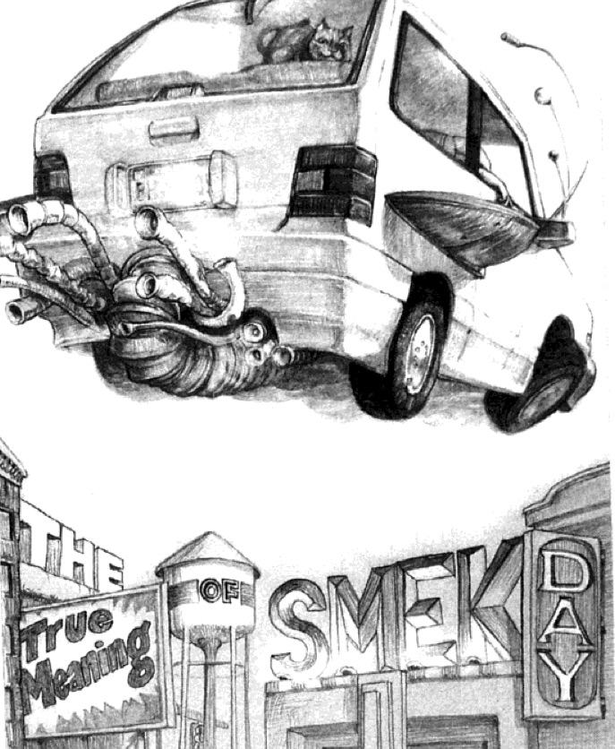 Illustration from Adam Rex's original version of "The True Meaning of Smekday," 