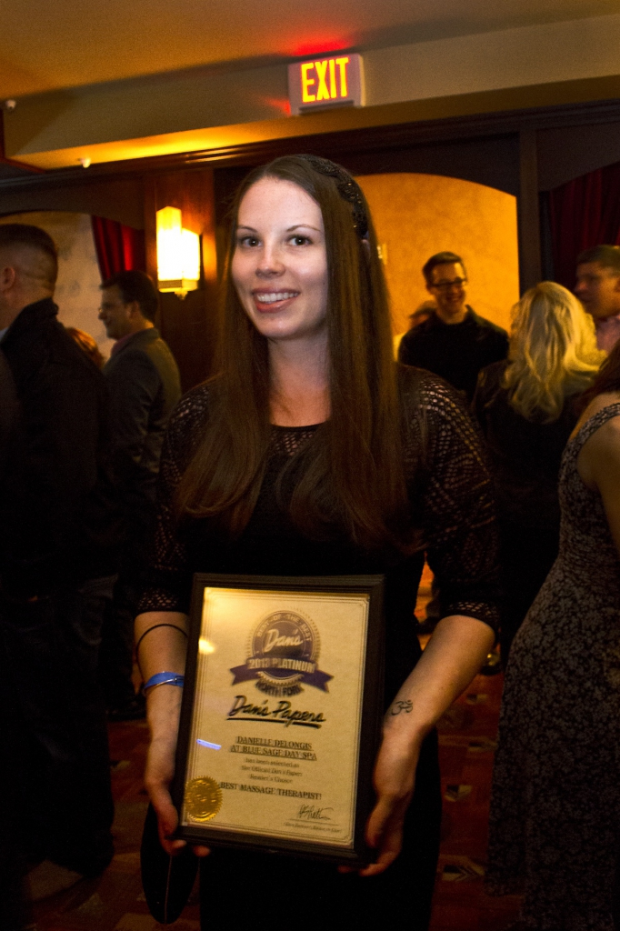 Danielle Delongis of Blue Sage Day Spa took home platinum for Dan's Best Massage Therapist, North Fork.