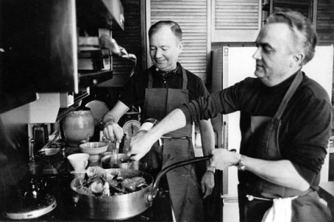 Craig Claiborne (left) with Chef Pierre Franey
