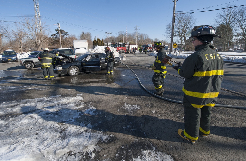 The East Hampton Fire Department extinguished a care fire Friday morning.