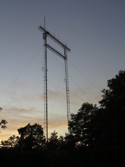 The former Western Union tower in Sag Harbor before it was knocked down.