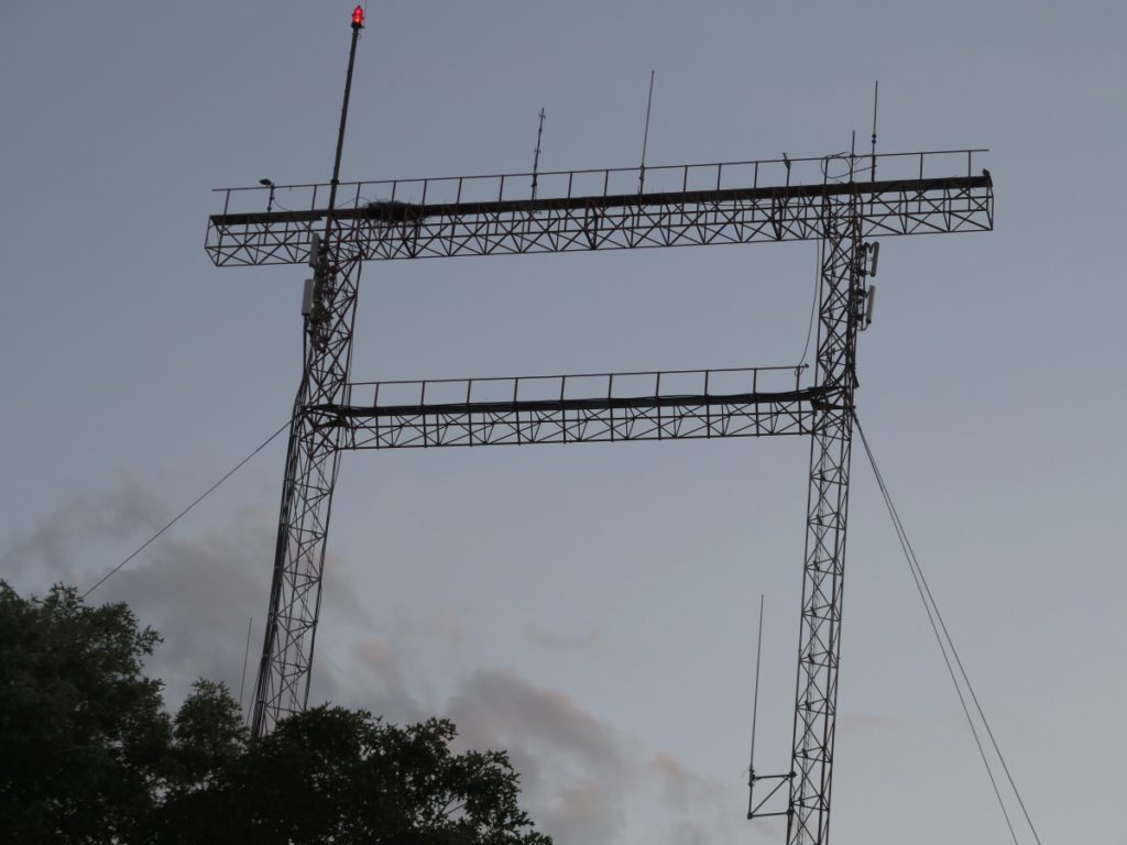 The former Western Union tower in Sag Harbor before it was knocked down.