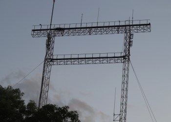 The former Western Union tower in Sag Harbor before it was knocked down.