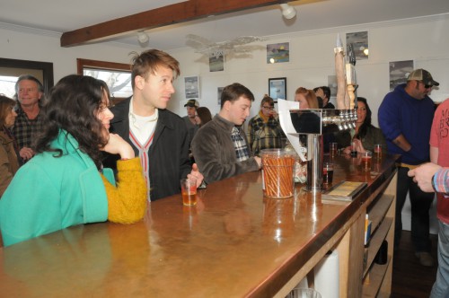 The bar was bustling at the Montauk Brewing Company Tasting Room