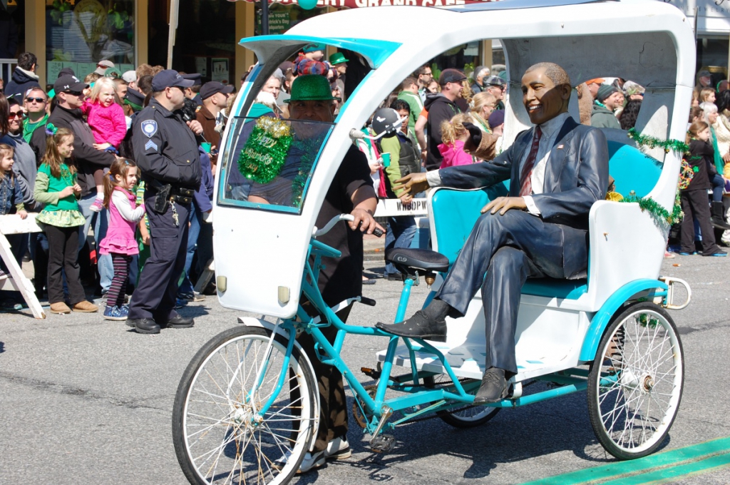 President Barack Obama in the Coneheads' procession.