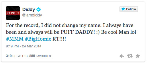 Diddy Tweet March 24 2014