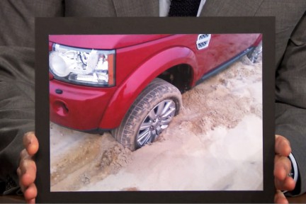 Jimmy Fallon shows stuck Range Rover on The Tonight Show on NBC