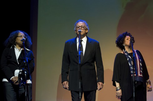 The amazing back up singers for R&B legend Mavis Staples, including one of her sisters joined in for a foot stomping version of, "I'll Take You There"