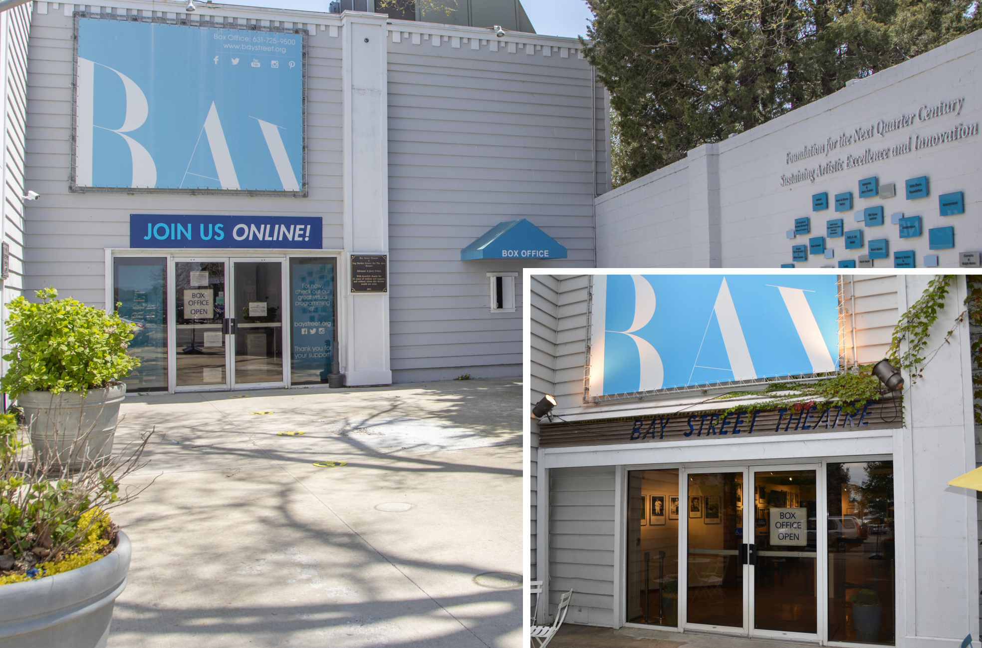 Bay Street Theater (inset) is now Bay Street Theater in Sag Harbor