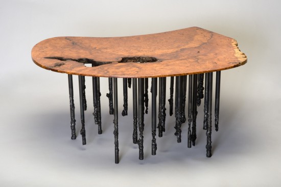 Burl & Iron Table by James DeMartis.