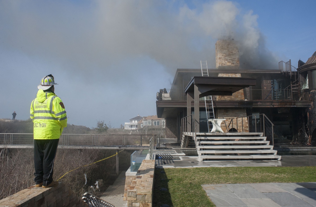 Dune Road fire in Bridgehampton, April 19.