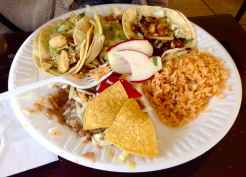 La Hacienda burrito and taco combo, to stay,