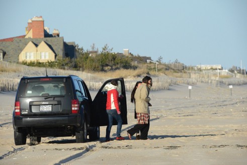 Film or magazine or catalogue shoot on Meadow Lane, Southampton Village, April 16, 2014.