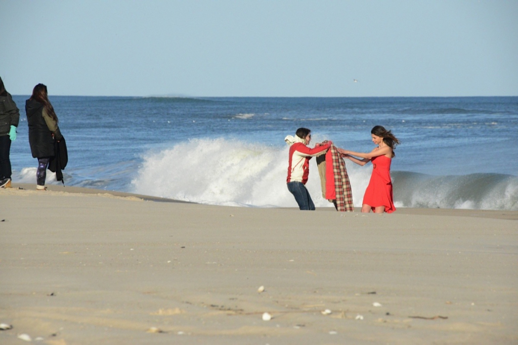 Film or magazine or catalogue shoot on Meadow Lane, Southampton Village, April 16, 2014.