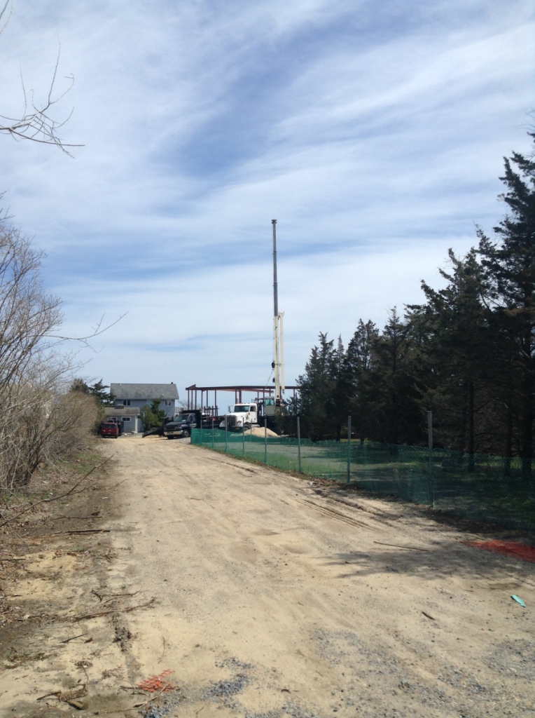 Bayfront home construction in Hampton Bays.