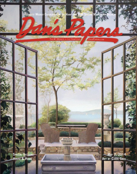 Dan's Papers cover "Courtyard" by Carol Saxe