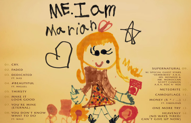Mariah Carey's drawing on the "Me. I Am Mariah" back cover