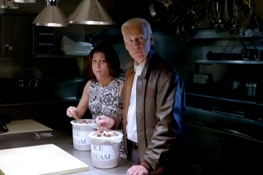 Julia Louis-Dreyfus and Joe Biden raid the White House kitchen.