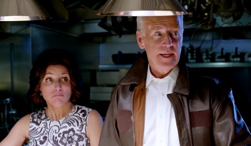 Julia Luis Dreyfuss and Joe Biden in their HBO video