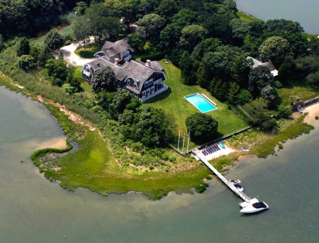 The Kardashians' Hamptons house comes with a pool plus a private dock. Photo: Cully/EEFAS