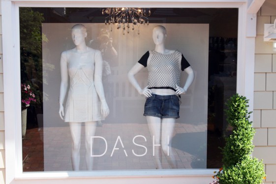The front window of the Kardashians' Dash pop-up in Southampton
