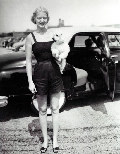 Mrs. Winston Guest with her dog
