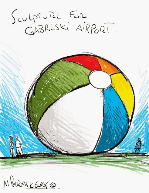 Gabreski sculpture alternative Cartoon By Mickey Paraskevas