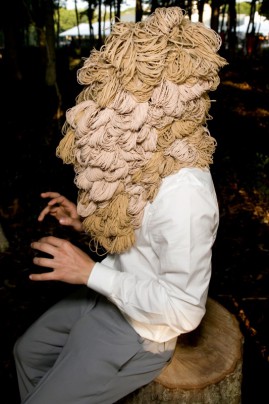 The rubber band man at the 21st annual Watermill Center summer benefit.